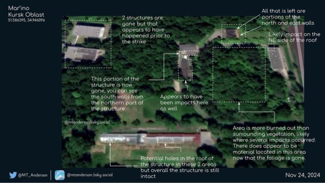 Aftermath of Storm Shadow Strike on Mar’ino Bunker in Kursk