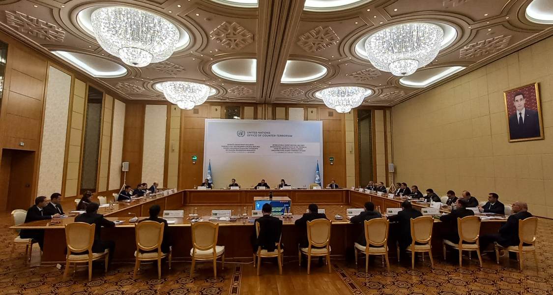 Turkmenistan meeting energy infrastructure terrorism Russia UN