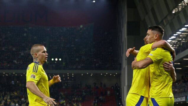 Ukraine beats Albania 2:1, earns chance to advance to Nations