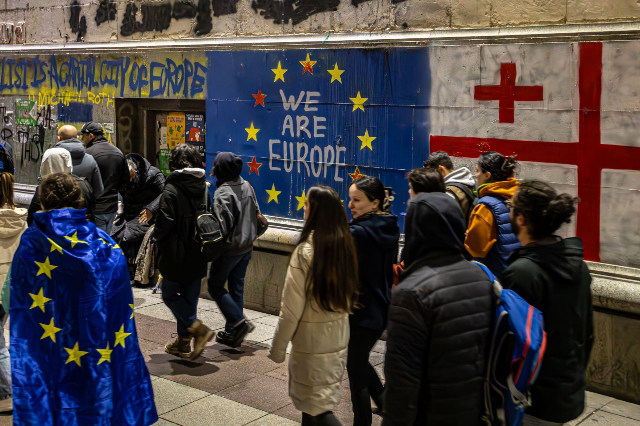 Protests Georgia against Georgian Dream anti-Russian