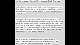 Another North Korean Friendly Fire in Kursk & Reported 4,000