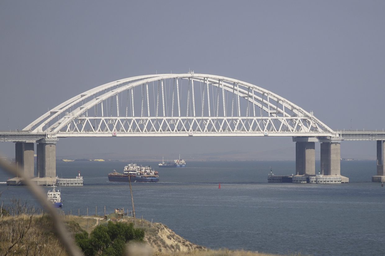 Crimean Bridge closed after reported Ukrainian drone strikes on Kerch