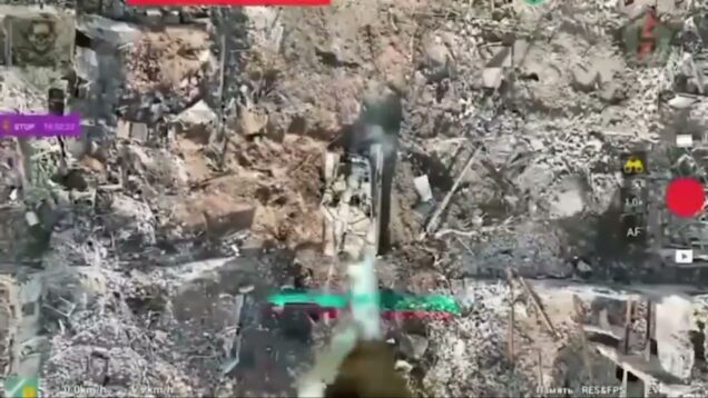 Disabled T-90M Finished Off by Drone Drop