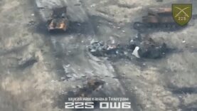 Multiple Russian Vehicles Destroyed Along One Road in Kursk
