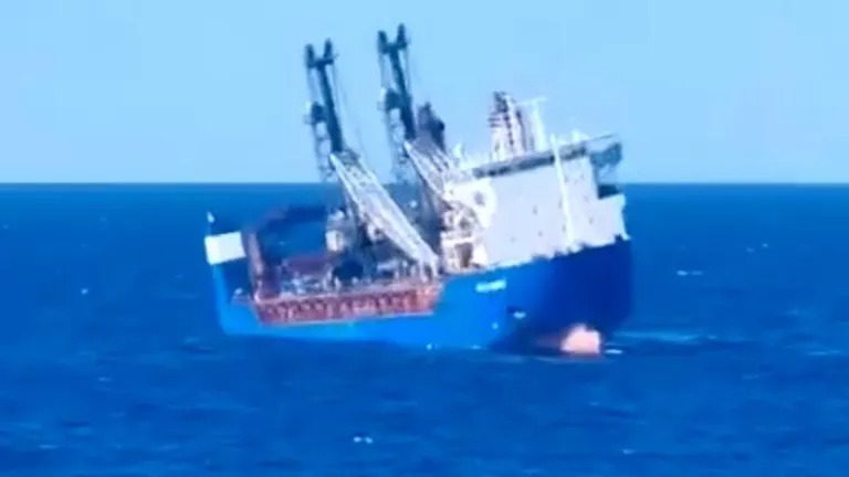 russia claims terrorist attack sank its cargo ship mediterranean russian defense ministry-linked ursa major before sinking 23 2024 mediterennean eywitness's video being promoted submarine ministry-affiliated company caused three explosions vessel