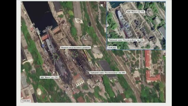 Satellite Imagery of Kilo Submarine and Ropucha Landing Ship Destroyed