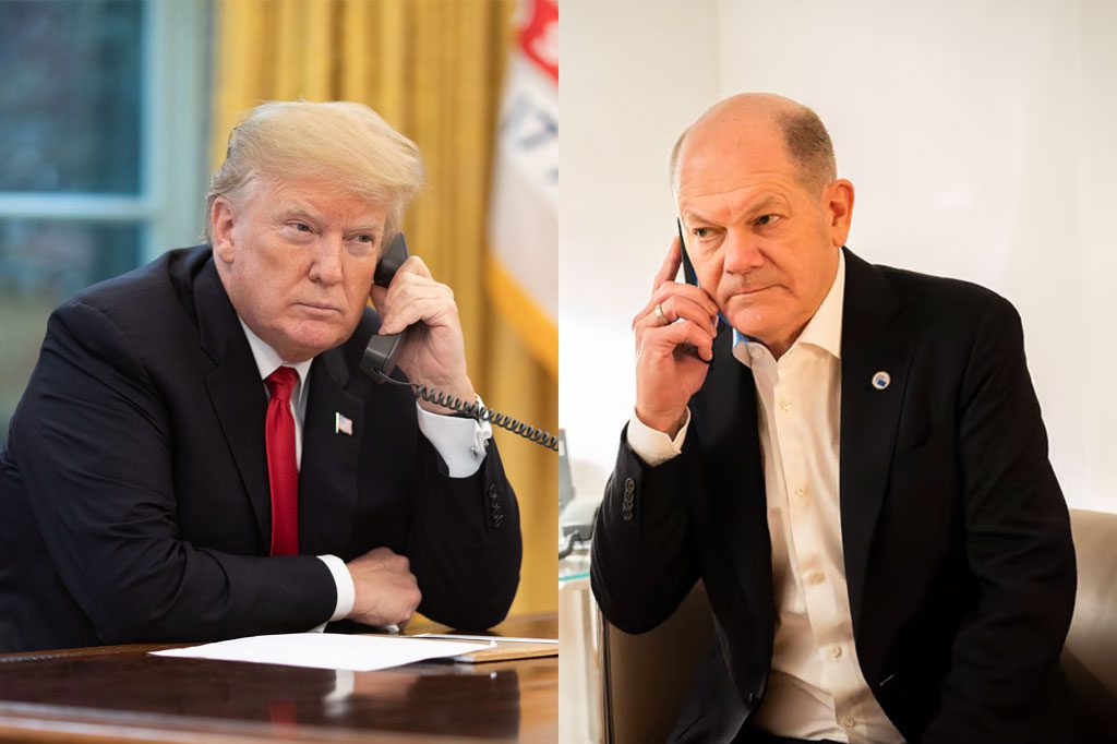 scholz trump agree seek peace ukraine phone call donald (left) during first presidential term 2018; german chancellor olaf (right) (photo sources flickr/trump white house archived steffen kugler/bundesregierung politico) trump-sholz-phone-scholz-hancellor-president-elect president-elect