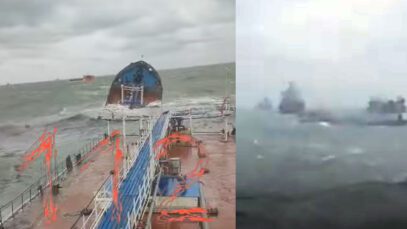 Two Russian tankers sink near Kerch strait amid storm (video)