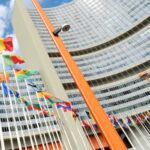 un nuclear watchdog board condemns russian attacks ukraine's energy grid failing mention russia member state flags front iaea's office vienna international center iaea atomic agency's 35-nation governors passed resolution 12