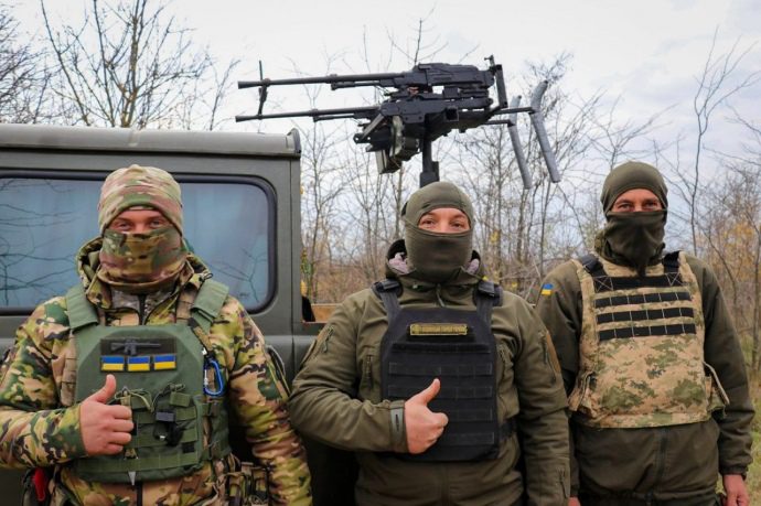 Ukraine mounts double shotguns on its drones