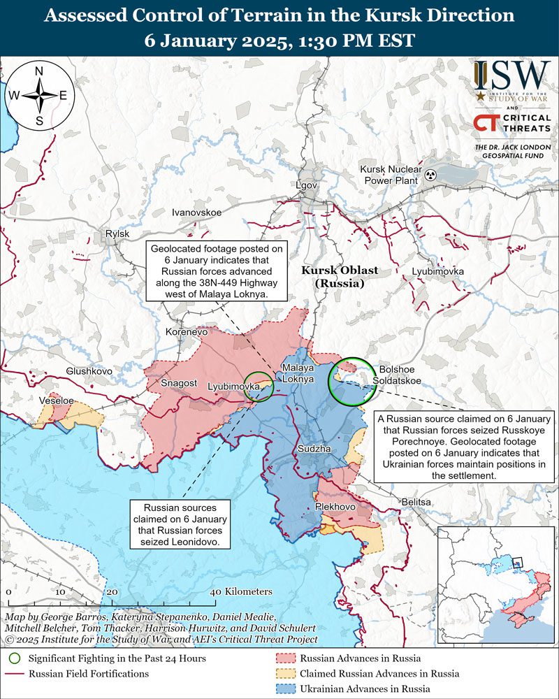 isw ukrainian troops gain ground kursk oblast strike rear areas kursk-offensive forces advanced tactically salient russia while conducting long-range strikes russian region attempted leverage offensives northeast sudzha launch counterattacks elsewhere