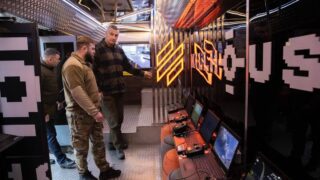 Kyiv unveils first mobile drone training school in converted bus