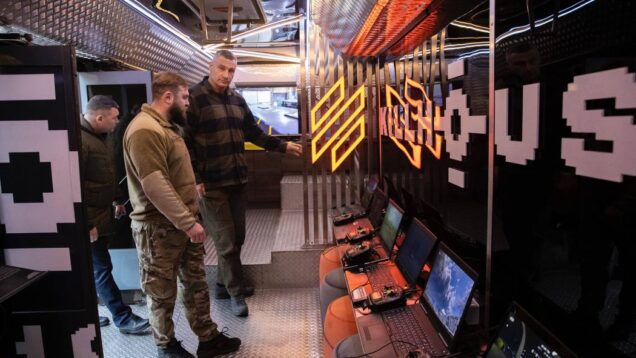 Kyiv unveils first mobile drone training school in converted bus