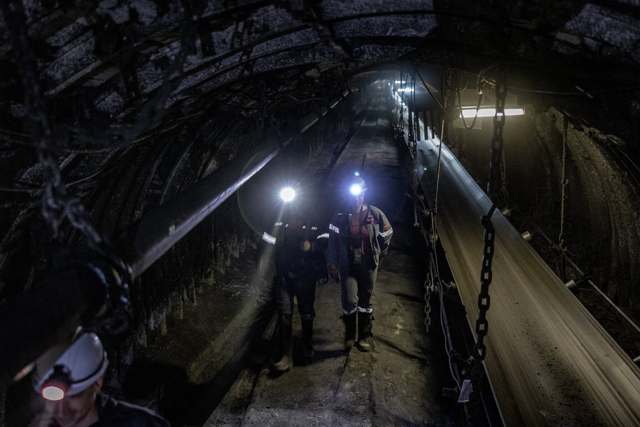 nyt ukraine destroys vital coking coal prevent russian tunnel access workers walking through shaft inside southeast frontline city pokrovsk donetsk oblast just embattled near ukraine’s front line news ukrainian reports