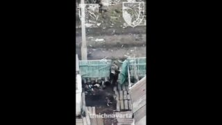 Russia Soldier Gets Chased by Dog