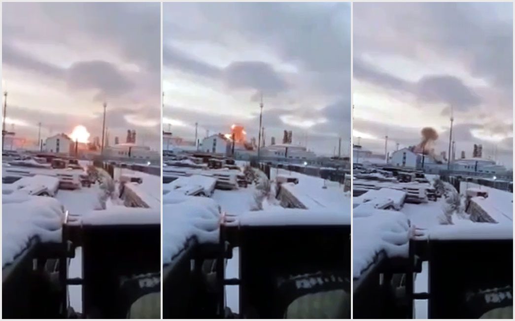 ground explosion during drone attack russia's ust-luga port leningrad oblast 4 2025 ust-luga-explosion ukraine's official explains how attacked yesterday enables military operations asian trade while serving political leverage against