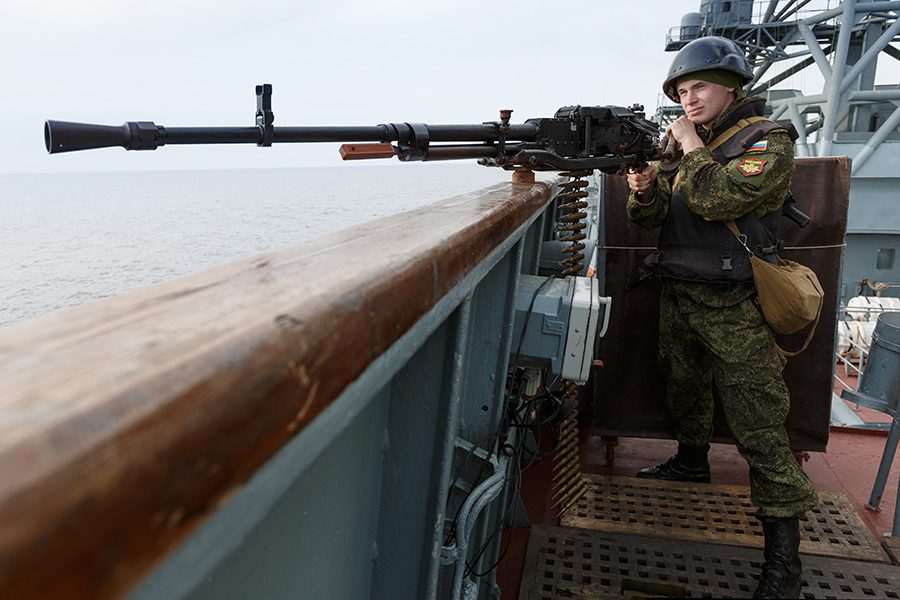 A Russian soldier on a vessel, illustrative image. Photo via Wikimedia.