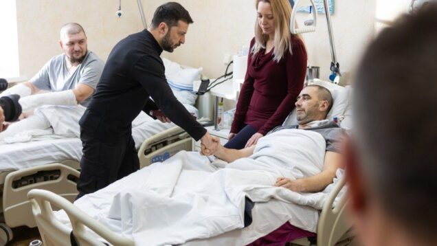 Zelensky, first lady visit wounded soldiers, pledge to address accessibility