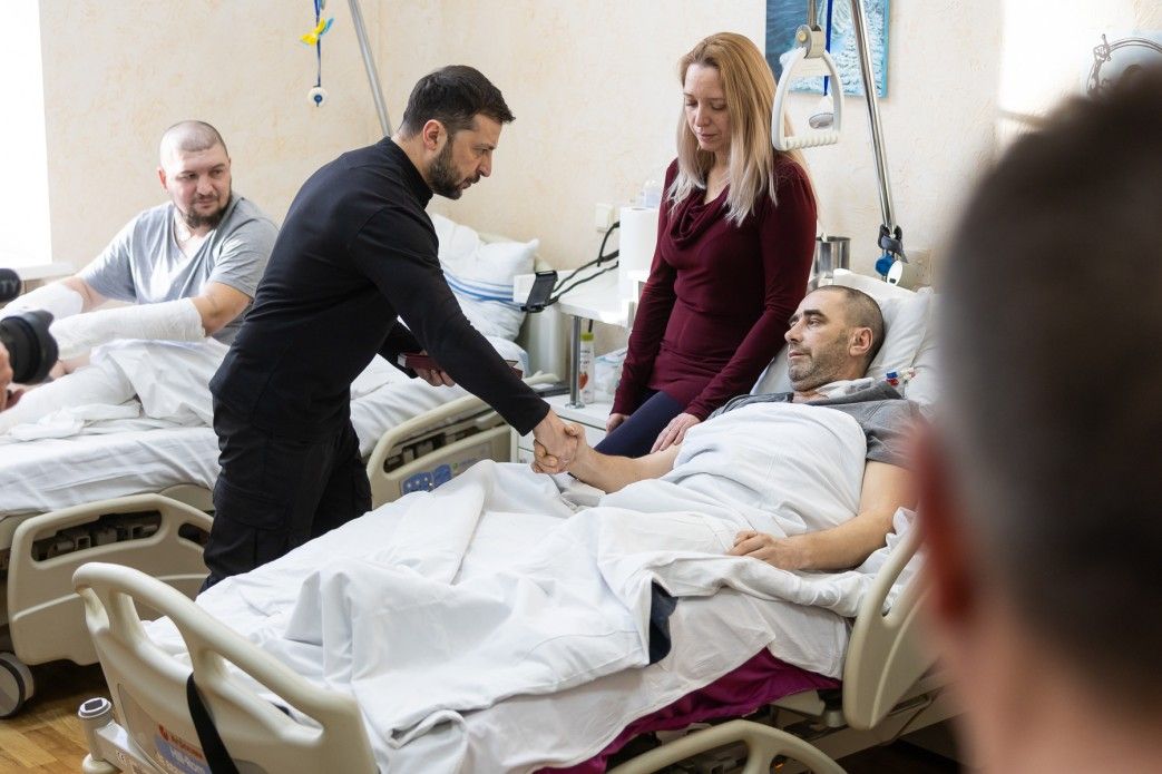 Zelensky, first lady visit wounded soldiers, pledge to address accessibility issues