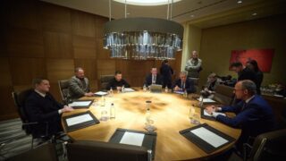 Zelensky meets German opposition leader, Israeli president at Davos forum