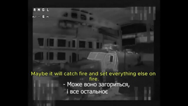 Fibre-Optic Drone Destroys Three Russian Vehicles in Warehouse (Akhmat MRAP,