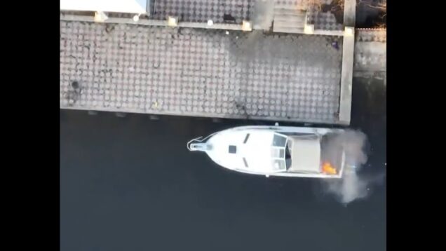 Nice Accurate Drone Drop on a Boat and a Van