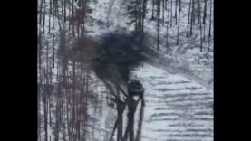 Russia Armoured Column Hit by DPICMS Cluster Munitions Near Kreminna