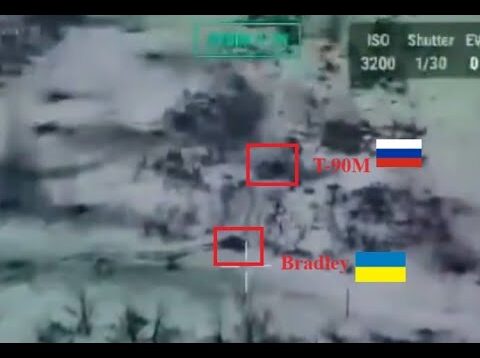 Two Bradleys Versus a T-90M at Close Range and Win!