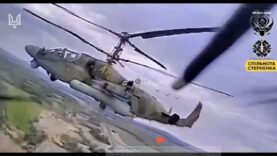 FPV Drone Near Intercept of Ka-52 in Kursk (Possible Remote