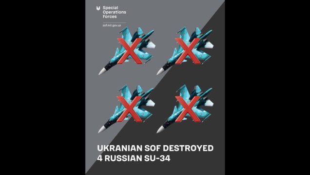 Ukraine Reports Four Su-34 Destroyed & Damaged at Marinovka Air