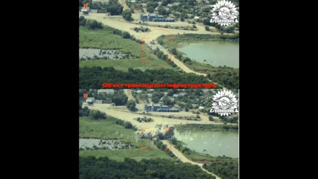 MiG-29 With JDAM Destroys Key Bridge with Possible BMP On