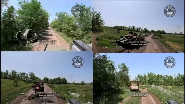 Russian Drives Down Highway of Death: Over 140 Wrecked Vehicles