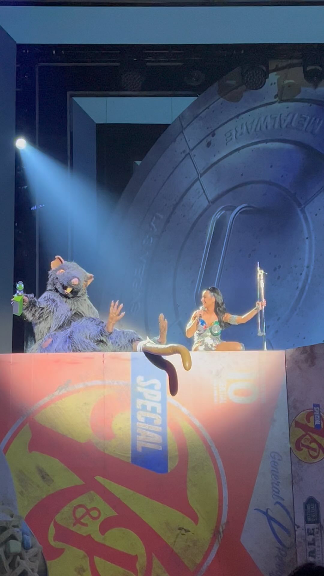 Katy Perry’s final weekend performance of PLAY at Resorts World Las Vegas.  Talking to a rat in the