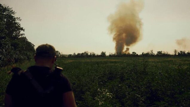 Wheat fields are on fire due to Russian rocket shelling.