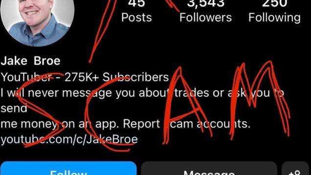 Another scammer impersonating me. I am not following or messaging