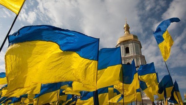 Ukrainian flags on Sofiyivska Ploshcha in Kyiv, illustrative image. Photo: ukrinform.ua