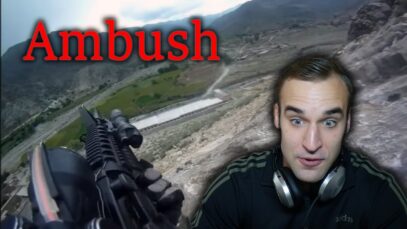 Estonian soldier reacts to U.S. soldiers in real firefights