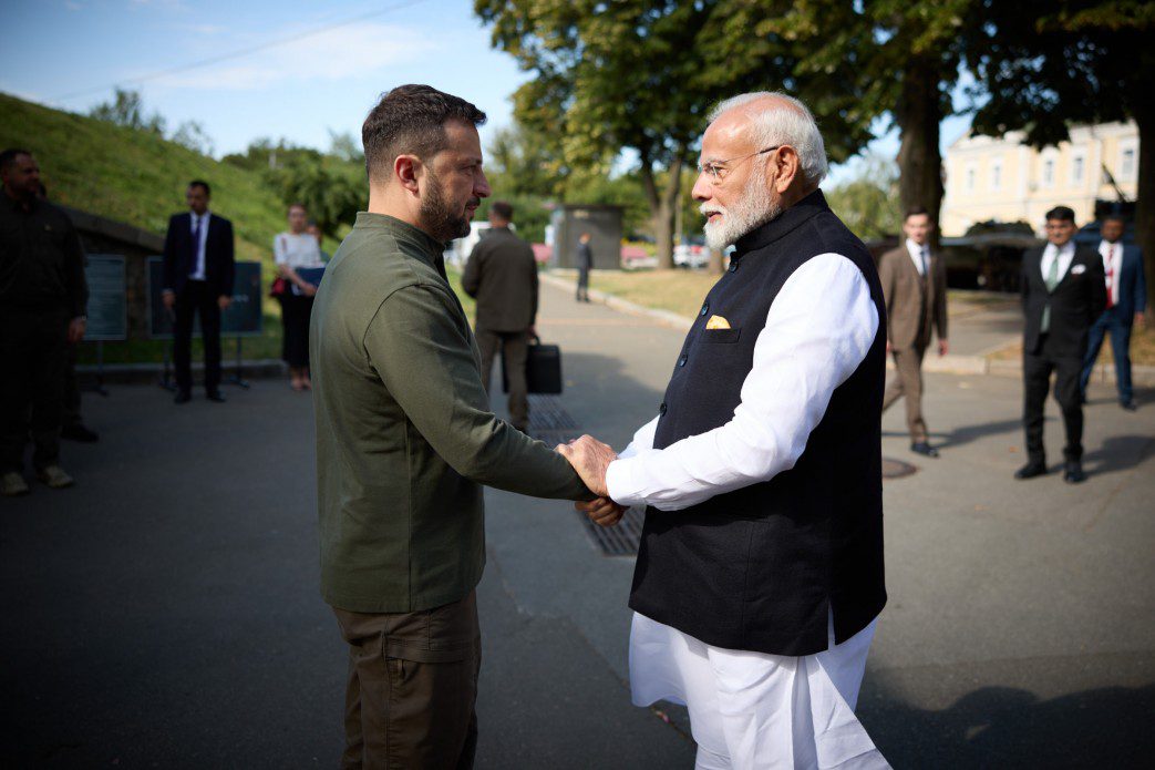 finland calls india support ukraine's peace formula indian prime minister narendra modi (r) president volodymyr zelenskyy (l) 23 august 2024 kyiv ukrainian president's office