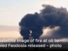 First satellite image of fire at oil terminal in occupied