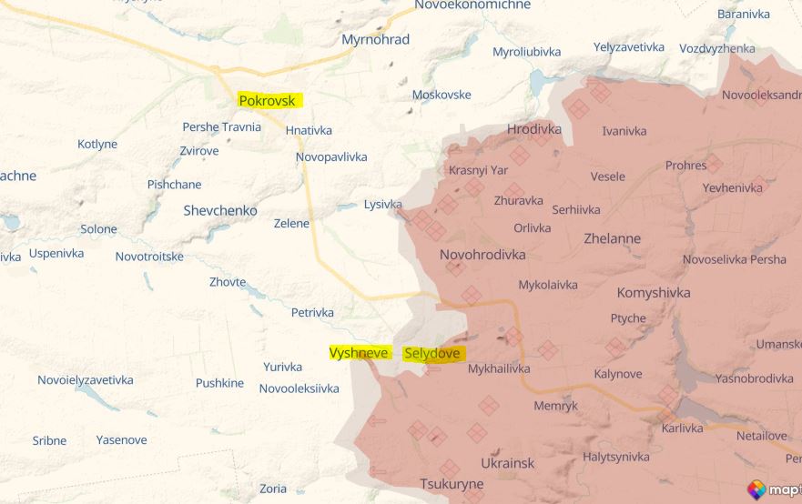 forbes russian forces advance threatens key stronghold ukraine's fortress belt situation area selydove donetsk oblast 27 october 2024