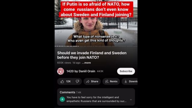 If Putin is so afraid of NATO, why haven’t russians