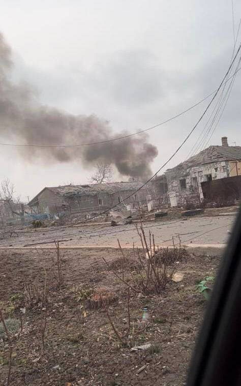 An air strike was carried out on the village of Sartana near Mariupol...