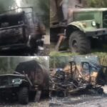 Kursk: Russian Convoy of Bridging Equipment Destroyed (At Least Seven Vehicles)