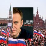 A collage of Navalny’s 'Patriot' cover and a rally celebrating 10 years since Russia’s Crimea annexation at Red Square