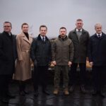 Ukrainian President Zelenskyy with the Prime Ministers of Finland Petteri Orpo, Denmark Mette Frederiksen, Sweden Ulf Kristersson, Iceland Bjarni Benediktsson and Norway Jonas Gar Stør.