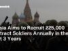 Russia Aims to Recruit 225,000 Contract Soldiers Annually in the