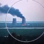 Russia Sets Zaporizhia Nuclear Power Plant on Fire by Burning Tires in the Cooling Tower