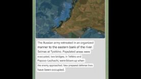 Russia Withdraws from Land North of Tyotkino & Destroys Bridges