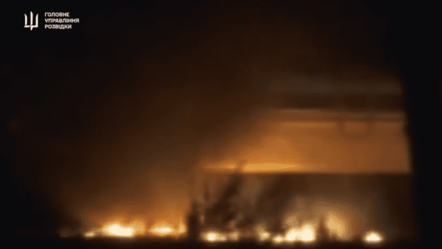 Russian Tu-134 aircraft set ablaze in Orenburg Oblast, military intelligence