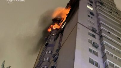Russian drone hits multi-story residential building in Kyiv